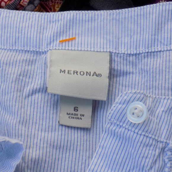 MERON AGE BLUE WHITE STRIPPED DRESS Sz 6 - Picture 3 of 15